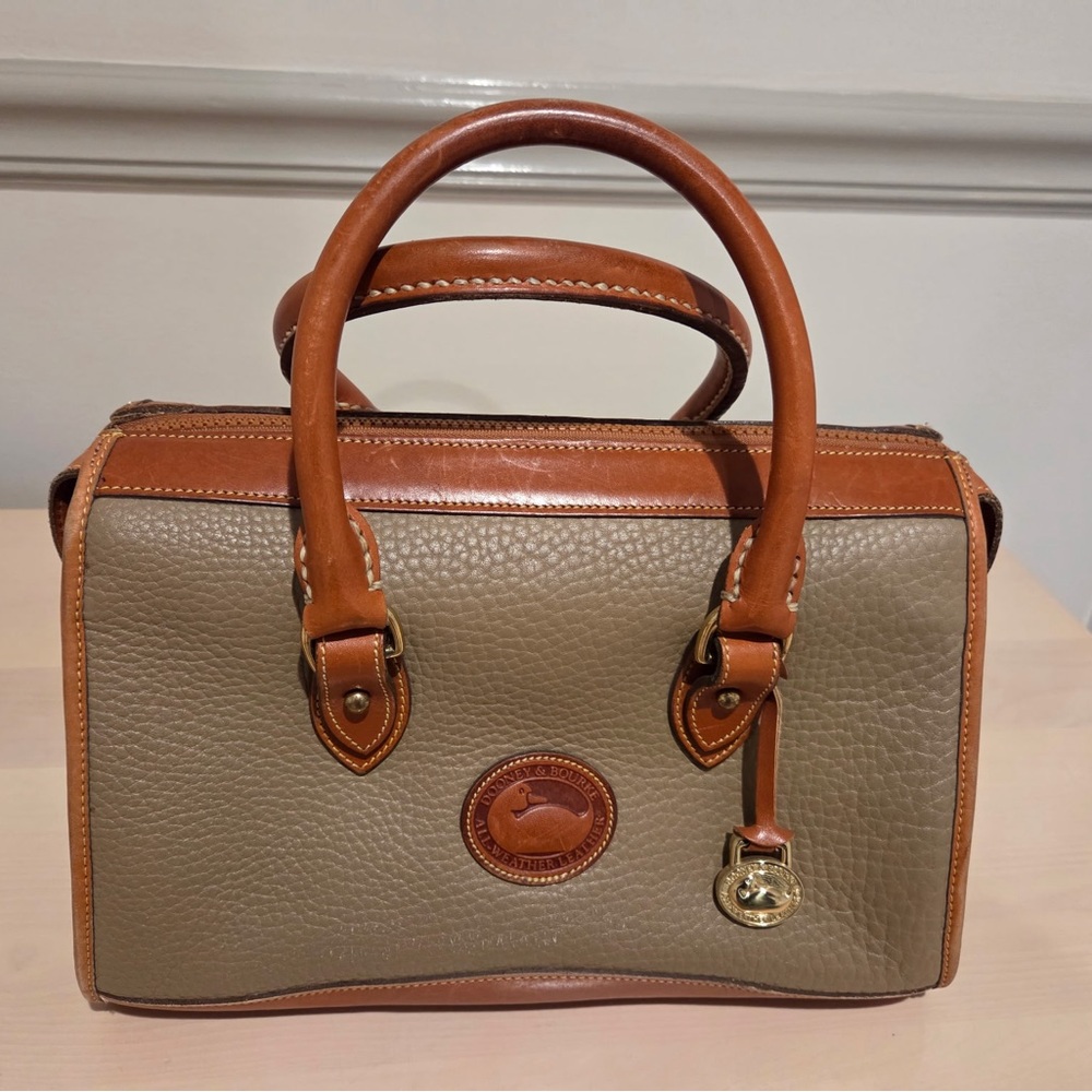 Dooney & Bourke Olive and Tan Leather Satchel